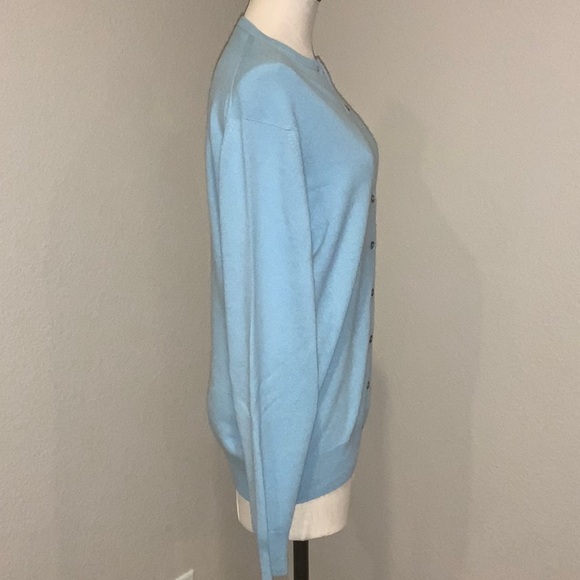 Pringle 100% Cashmere Baby Blue Women's Cardigan Sz 10 Sweater Scotland Vintage - Picture 4 of 8
